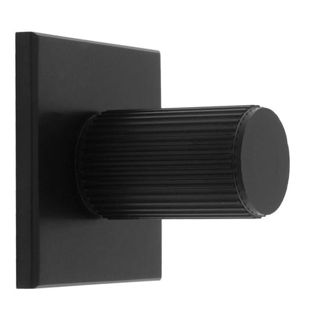 LINES KNOB ON SQUARE BACKPLATE - MATT BLACK - SET