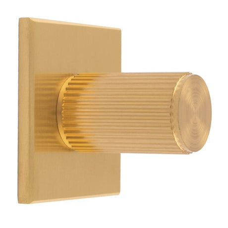 LINES KNOB ON SQUARE BACKPLATE - SATIN BRASS - SET