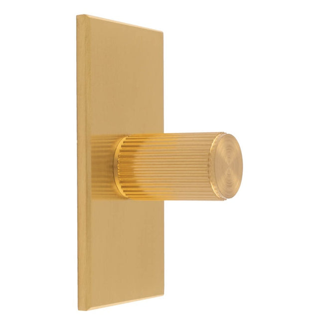 LINES KNOB ON RECTANGULAR BACKPLATE - SATIN BRASS - SET