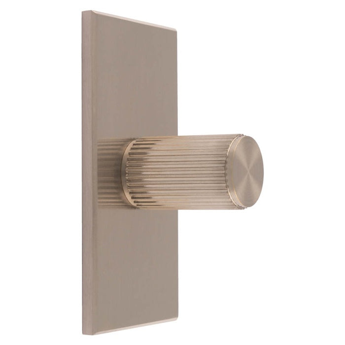 LINES KNOB ON RECTANGULAR BACKPLATE - SATIN NICKEL - SET