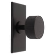 LINES RADIO KNOB ON RECTANGULAR BACKPLATE - MATT BLACK - SET