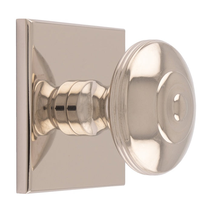 32MM ANDERSON KNOB ON SQUARE BACKPLATE - POLISHED NICKEL - SET