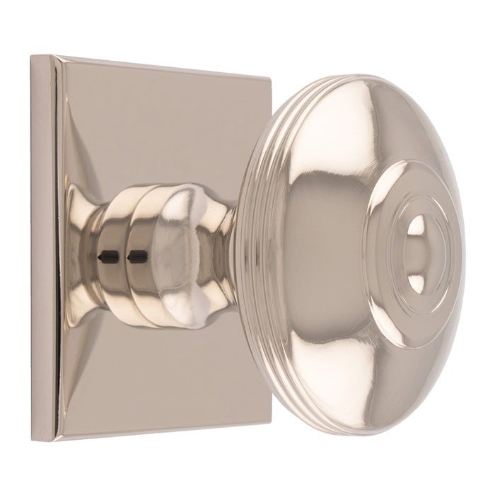38MM ANDERSON KNOB ON SQUARE BACKPLATE - POLISHED NICKEL - SET
