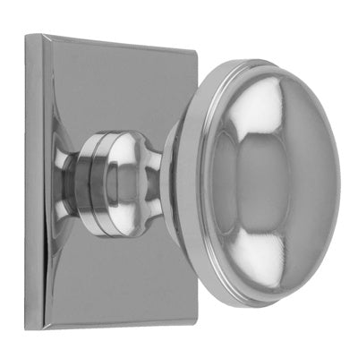 WARWICK KNOB ON SQUARE BACKPLATE - POLISHED CHROME - SET