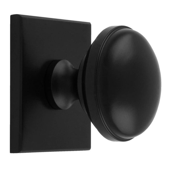 WARWICK KNOB ON SQUARE BACKPLATE - MATT BLACK - SET