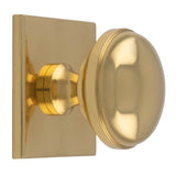 WARWICK KNOB ON SQUARE BACKPLATE - POLISHED BRASS - SET
