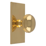 WARWICK KNOB ON RECTANGULAR BACKPLATE - POLISHED BRASS - SET
