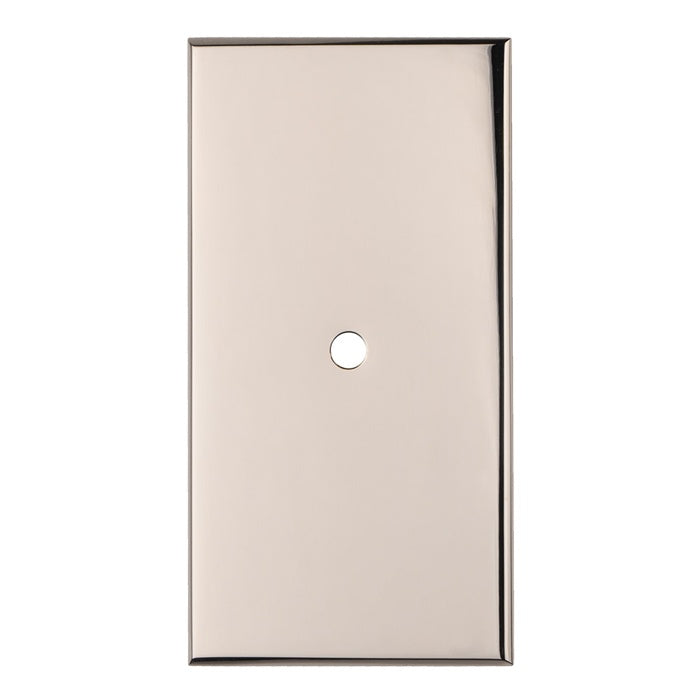 76 X 40MM SQUARE CABINET HARDWARE BACKPLATE - POLISHED NICKEL - EACH