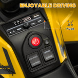 AIYAPLAY 12V Kids Electric Ride on ATV, Battery-Powered Quad Bike w/ Spring Suspension, Forward Backward, Storage Basket, Yellow