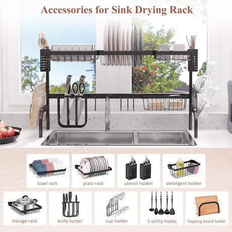 HOMCOM 100cm Modular Over-Sink Drying Rack