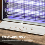 Outsunny 30W Electric Fly Zapper, Bug Zapper with UK Plug, 2 UV Bulbs, Hanging Chain, On/Off Switch and Removable Catch Tray, 60m2 Coverage Insect Mosquito Killer for Indoor and Outdoor Use, Silver
