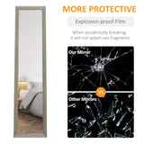HOMCOM Full Length Mirror, 37 x 157 cm, Hanging or Freestanding, Rectangular Full Body Mirror for Living Room, Bedroom, Grey