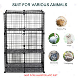 PawHut Pet Playpen DIY Small Animal Cage Enclosure Metal Wire Fence 39 Panels with 3 Doors 2 Ramps for Kitten Bunny Chinchilla Pet Mink Black