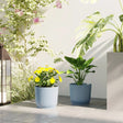 Outsunny Set of Two 22cm Planters - Blue