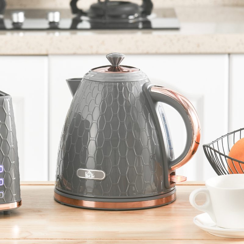 HOMCOM 3kW Rapid Boil Honeycomb Kettle - Grey