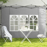 Outsunny Gazebo Side Panels, Sides Replacement with Window for 3x3(m) or 3x4m Pop Up Gazebo, 2 Pack, Grey