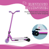 AIYAPLAY Electric Scooter for Kids Aged 4-7 Years, with Flashing LED Lights, Rear Auxiliary Wheels, Purple