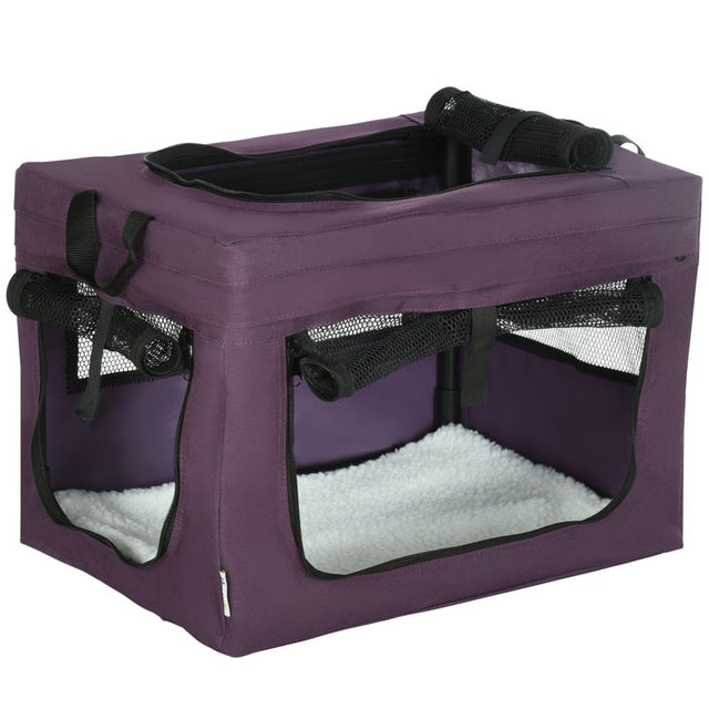 PawHut 48.5cm Pet Carrier, with Cushion, for Miniature Dogs - Purple