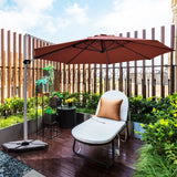 Round Cantilever Umbrella with Heavy-Duty Aluminum Pole for Garden-Red