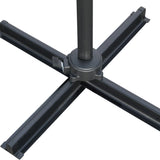 Outsunny 2.7 x 2.7 m Cantilever Parasol, Square Overhanging Umbrella with Cross Base, Crank Handle, Tilt, 360 Rotation and Aluminium Frame, Grey