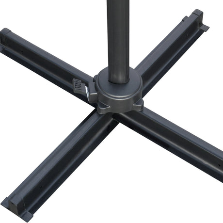 Outsunny 2.7 x 2.7 m Cantilever Parasol, Square Overhanging Umbrella with Cross Base, Crank Handle, Tilt, 360 Rotation and Aluminium Frame, Grey