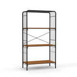 4-Tier Bookshelf Open-Back Storage Shelf with Metal Frame