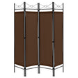 6 Feet 4-Panel Folding Freestanding Room Divider-Brown