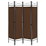 6 Feet 4-Panel Folding Freestanding Room Divider-Brown