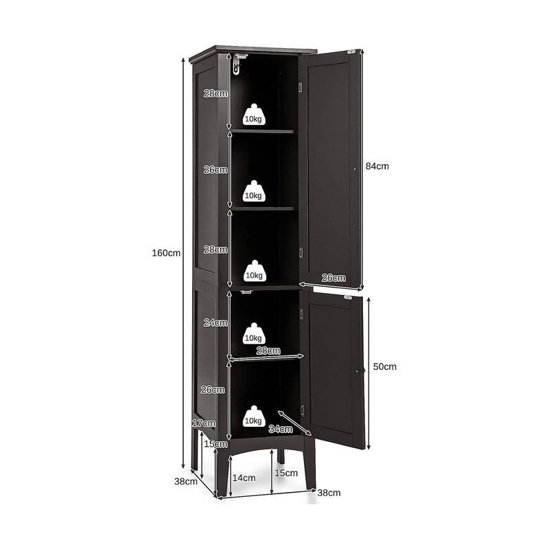 Freestanding Bathroom Storage Cabinet for Kitchen and Living Room-Brown