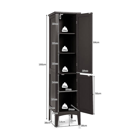 Freestanding Bathroom Storage Cabinet for Kitchen and Living Room-Brown