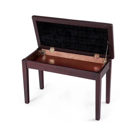 Solid Wood PU Leather Padded Piano Bench Keyboard Seat-Brown