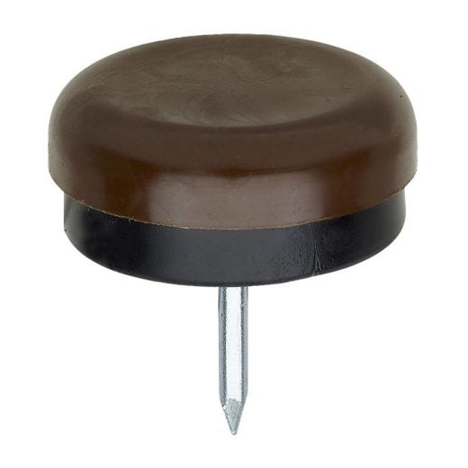 Brown Rubber Cushion Furniture Glides - 18mm - Pack 25