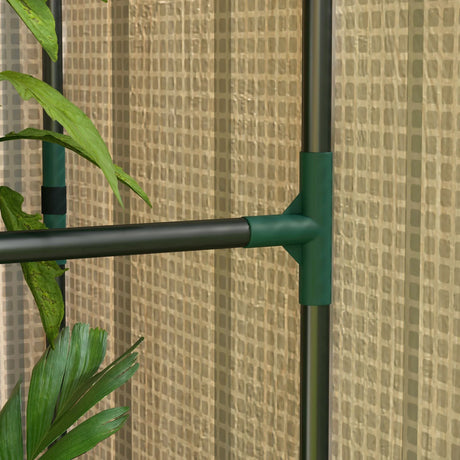 Outsunny Mini Greenhouse with 4 Wire Shelves, Portable Tomato Greenhouse, Upgraded Garden Grow House for Plants with Roll Up Door and Vents, 100 x 80 x 150cm, White