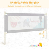 69 Inch Toddlers Vertical Lifting Baby Bedrail Guard with Lock-Gray