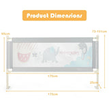 69 Inch Toddlers Vertical Lifting Baby Bedrail Guard with Lock-Gray