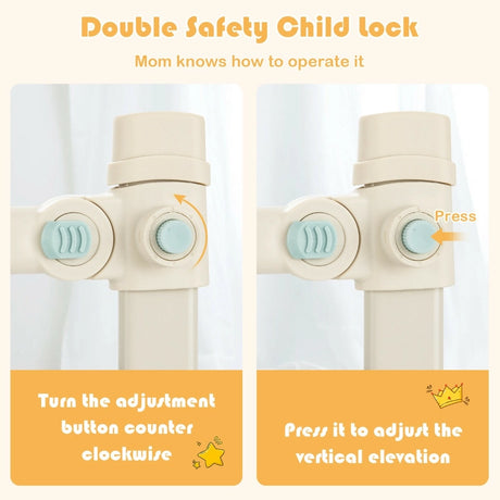 Vertical Lifting Baby Bedrail Guard with Lock-Gray