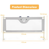 Vertical Lifting Baby Bedrail Guard with Lock-Gray