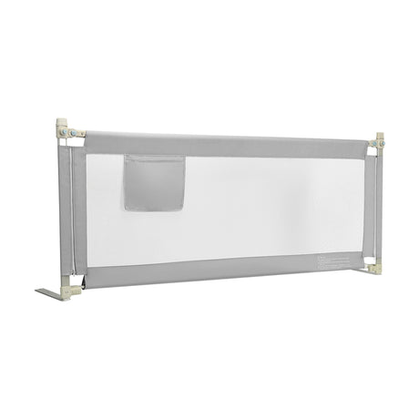 76.8 Inch Baby Bed Rail with Double Safety Child Lock-Gray