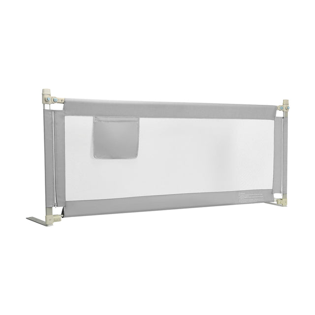 76.8 Inch Baby Bed Rail with Double Safety Child Lock-Gray