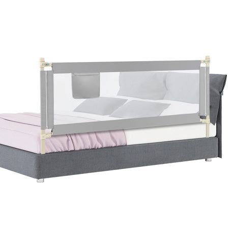 76.8 Inch Baby Bed Rail with Double Safety Child Lock-Gray