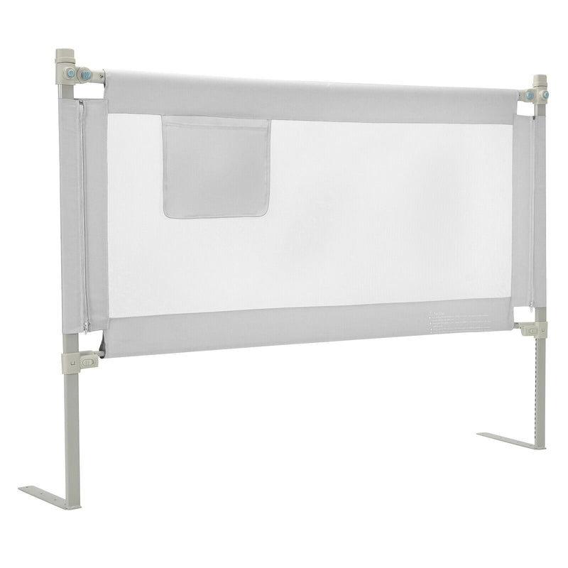 57 Inch Toddlers Vertical Lifting Baby Bed Rail Guard with Lock-Gray