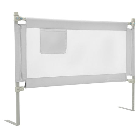 57 Inch Toddlers Vertical Lifting Baby Bed Rail Guard with Lock-Gray