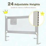 57 Inch Toddlers Vertical Lifting Baby Bed Rail Guard with Lock-Gray