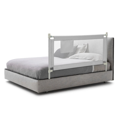 57 Inch Toddlers Vertical Lifting Baby Bed Rail Guard with Lock-Gray