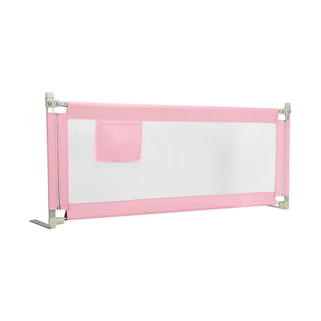 69.5 Inches Toddler Bedrail with Anti-Collision Cotton and Side Pocket-Pink
