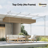 Outsunny Retractable Pergola Cover, 3.5 x 2.6 m Replacement Canopy Fabric for 4 x 3 m Frame, Roof Top Only, Tan