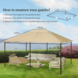Outsunny 3 x 4m Gazebo Canopy Replacement Cover, Gazebo Roof Replacement (TOP COVER ONLY), Khaki