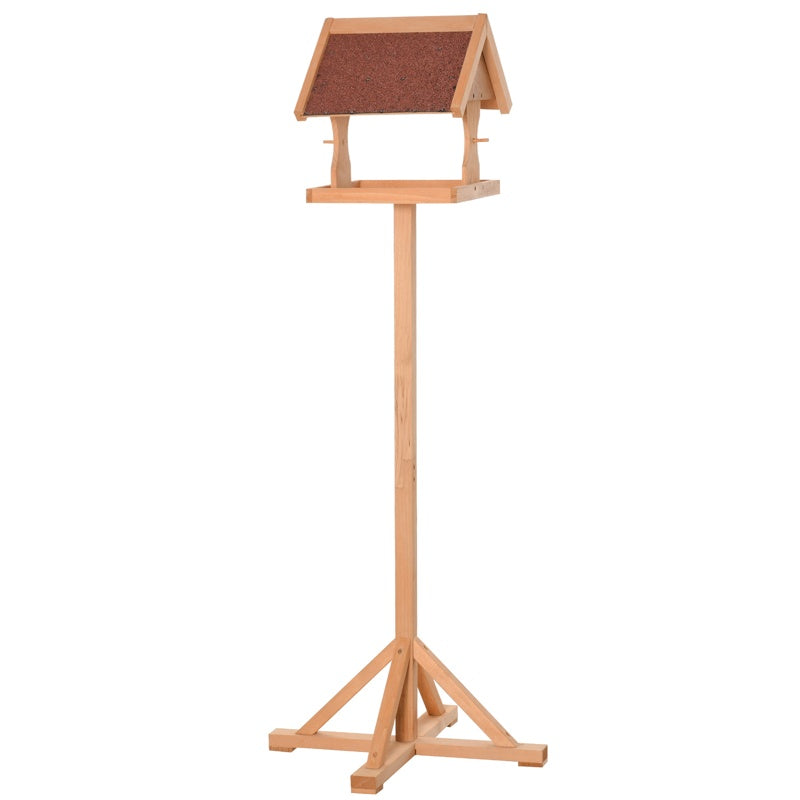 PawHut Wooden Bird Table Wild Bird Feeding Station Freestanding Feeder for Garden Outdoor 55 x 55 x 144cm