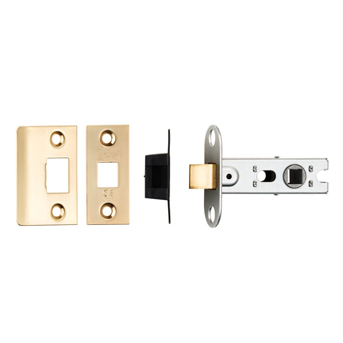 64MM BOLT-THROUGH TUBULAR LATCH - 8MM FOLLOWER - SQUARE - SATIN BRASS - EACH