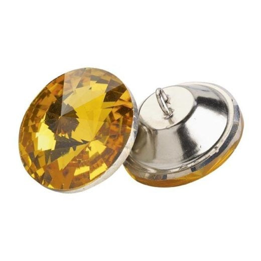 20mm Amber Glass Crystal Button – Pack 10